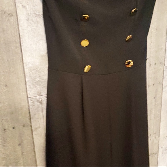 Maru jumpsuit strapless black wide leg slits M - Picture 5 of 13